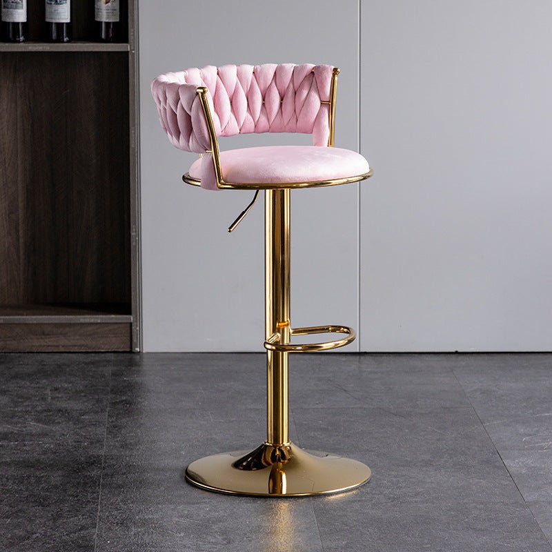 SERENITà 2x Pink Velvet Counter Height Barstools