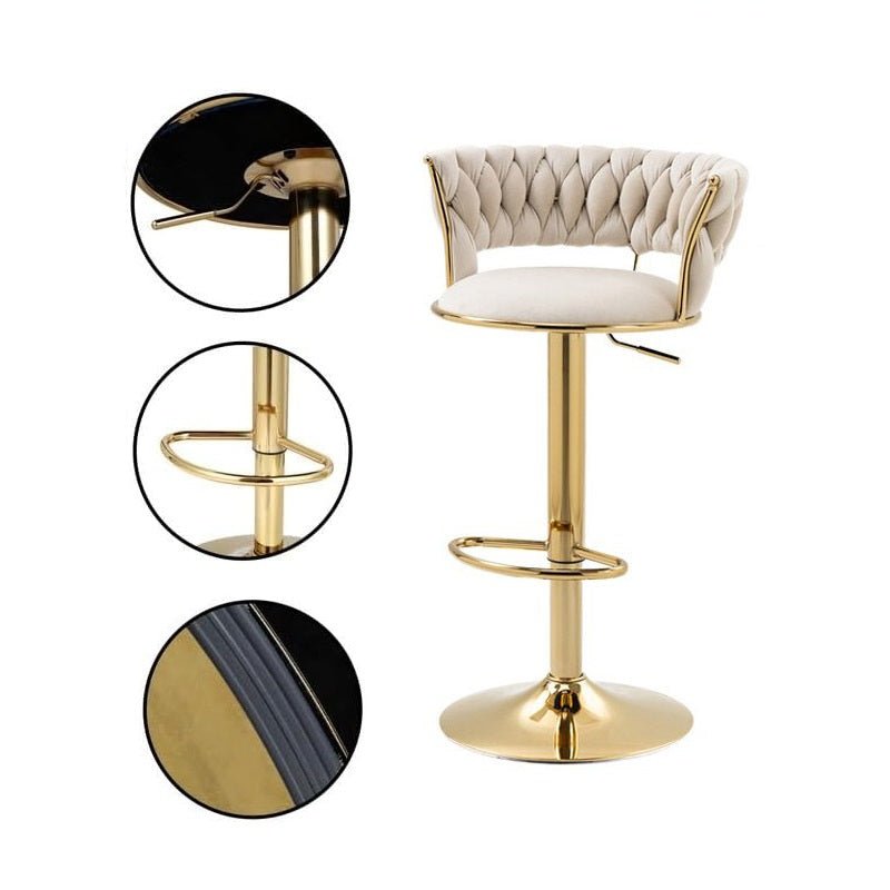SERENITà 2x Pink Velvet Counter Height Barstools