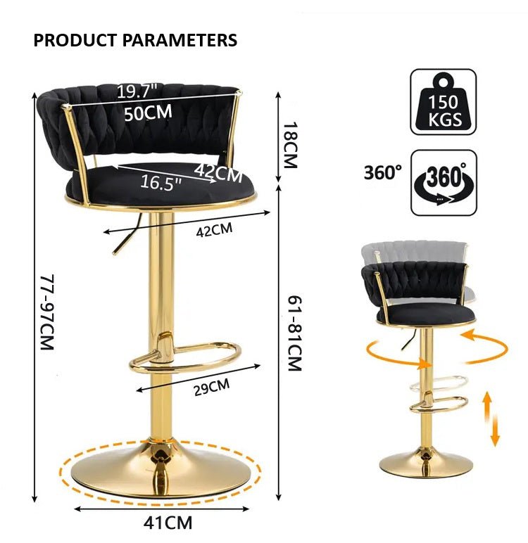 SERENITà 2x Pink Velvet Counter Height Barstools
