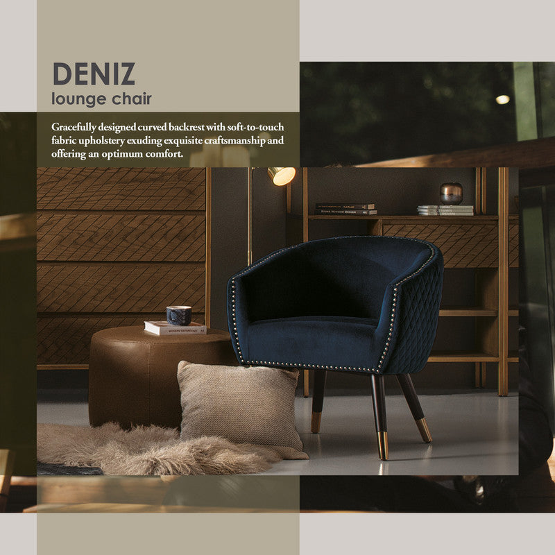 Deniz Lounge Chair Tub Chair Accent Armchair - Blue